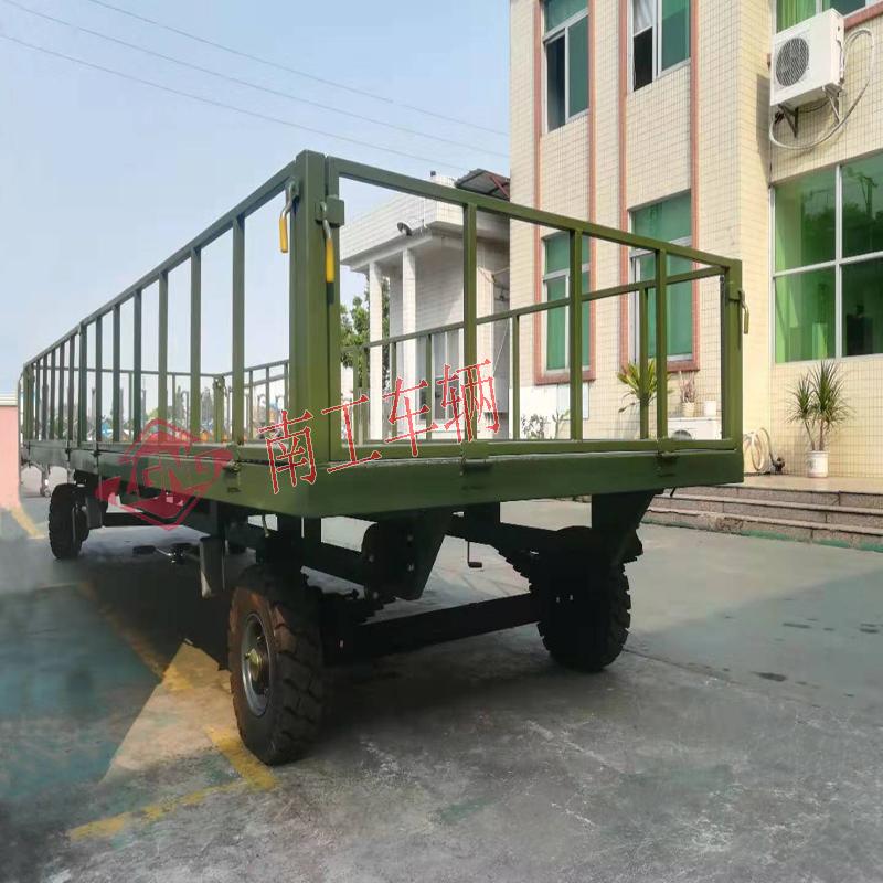 5吨护栏环球（中国） 全挂底盘拖车 军绿色
